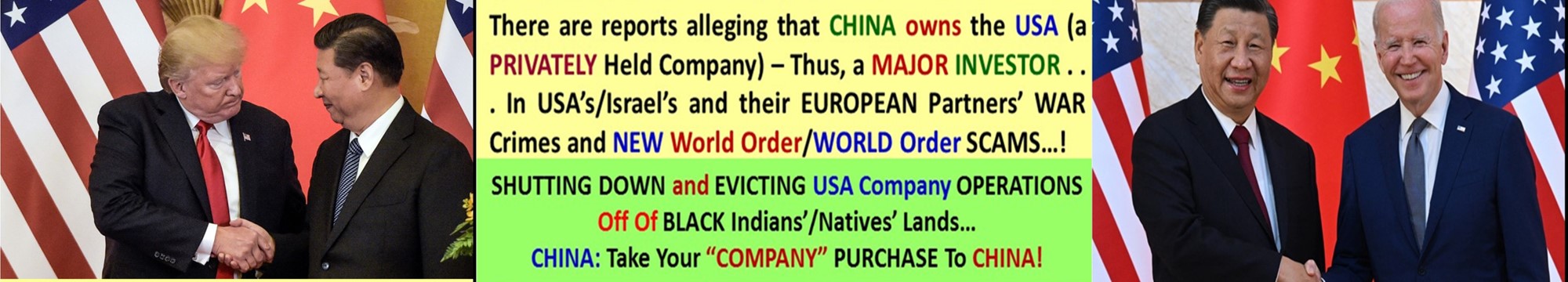 USA and CHINA Agreements and SCAMS